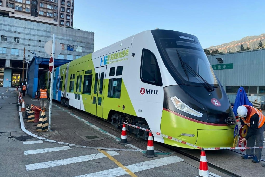 The hydrogen-powered train used in a test run. Photo: Handout