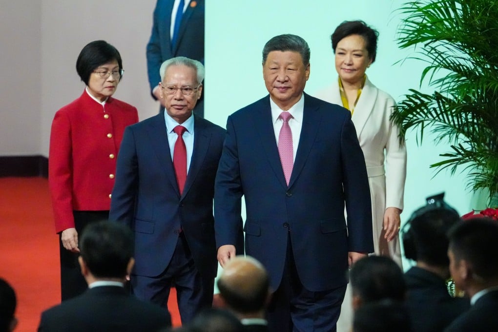 President Xi Jinping and Macau Chief Executive Sam Hou-fai at the inauguration ceremony held earlier this week. Photo: Eugene Lee