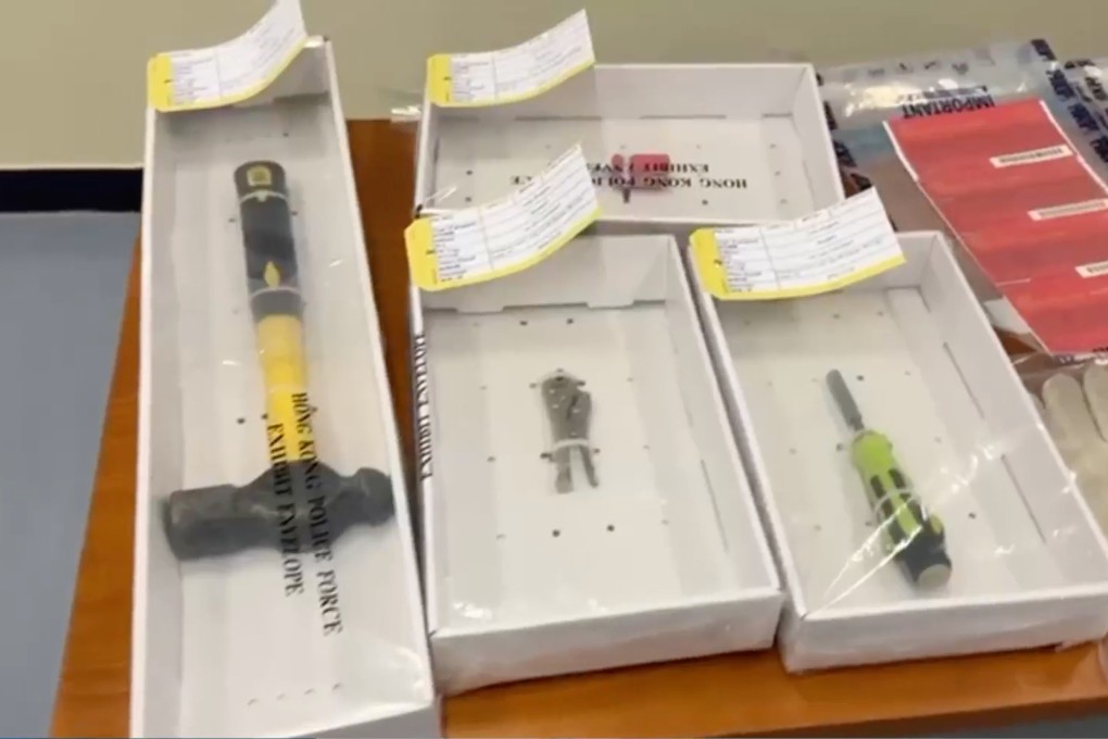 Police display items seized as evidence in the burglaries. Photo: Handout