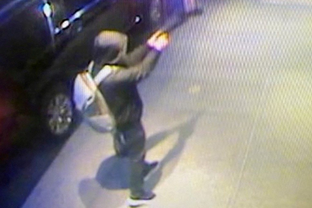 An image from surveillance footage of Brian Thompson’s fatal shooting. Photo: NYPD via Reuters