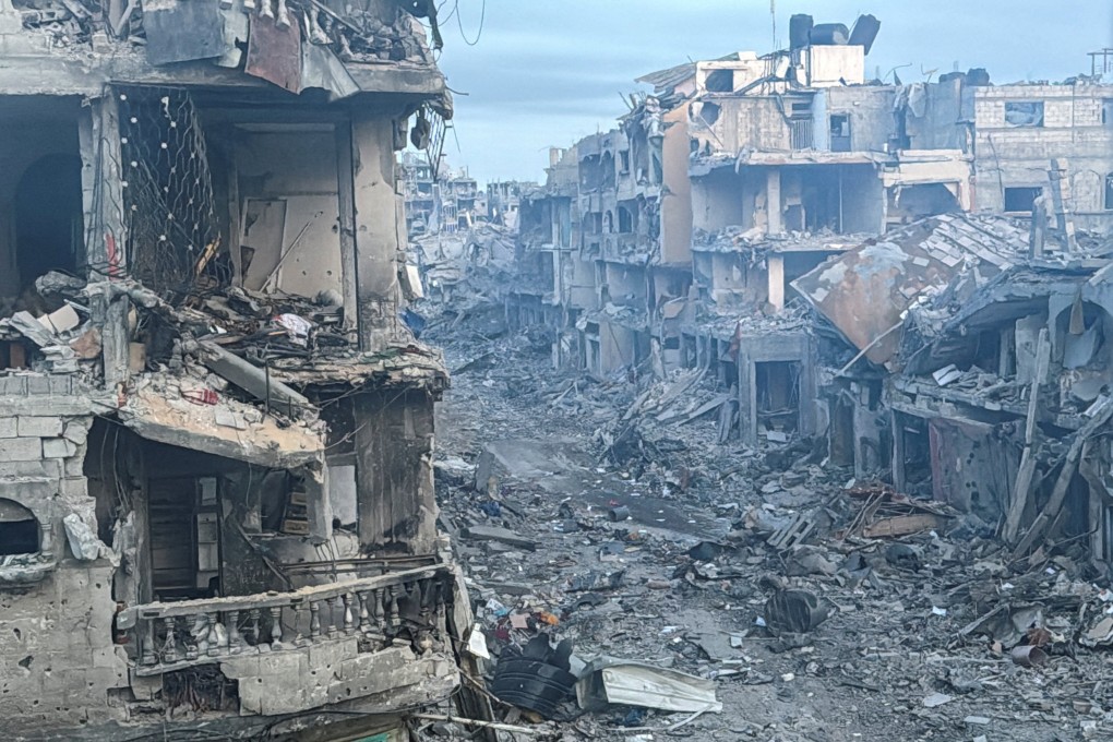 Badly damaged Palestinian houses during the ongoing Israeli military operation in Beit Lahiya, in the northern Gaza Strip. Photo: Reuters