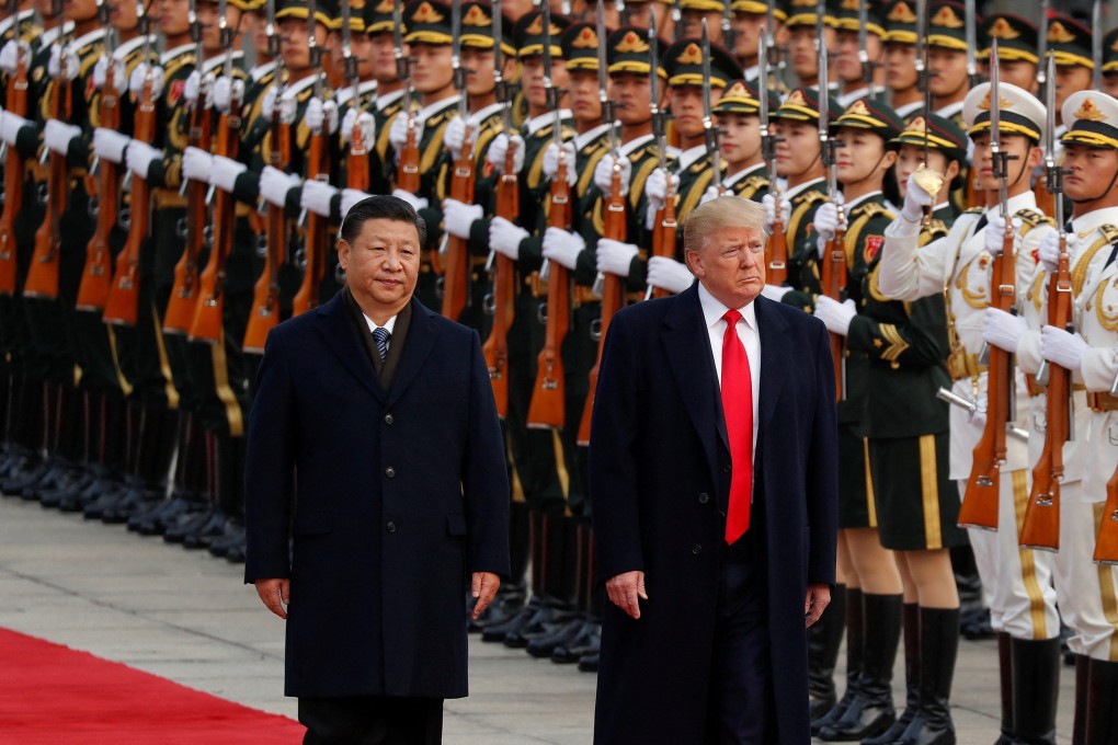 On November 9, 2017, Chinese President Xi Jinping welcomes US president Donald to Beijing. Photo: Reuters