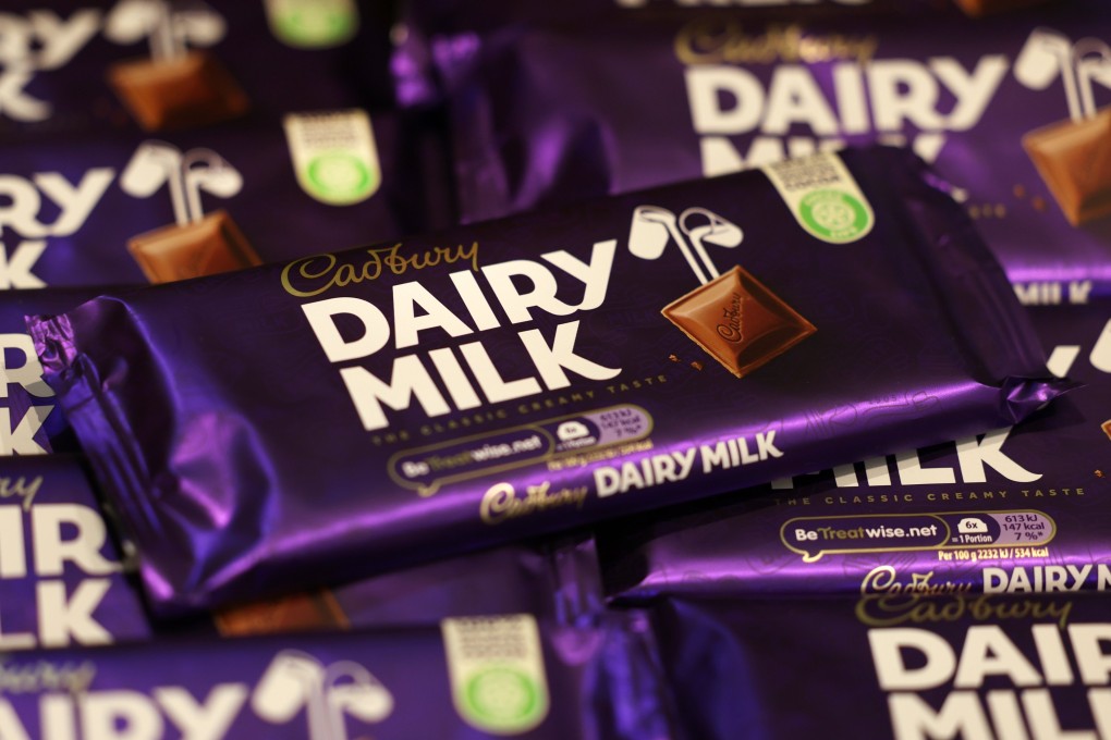 Cadbury’s Dairy Milk chocolate bars. Cadbury on Monday lost its UK royal warrant for the first time in 170 years. Photo: EPA-EFE