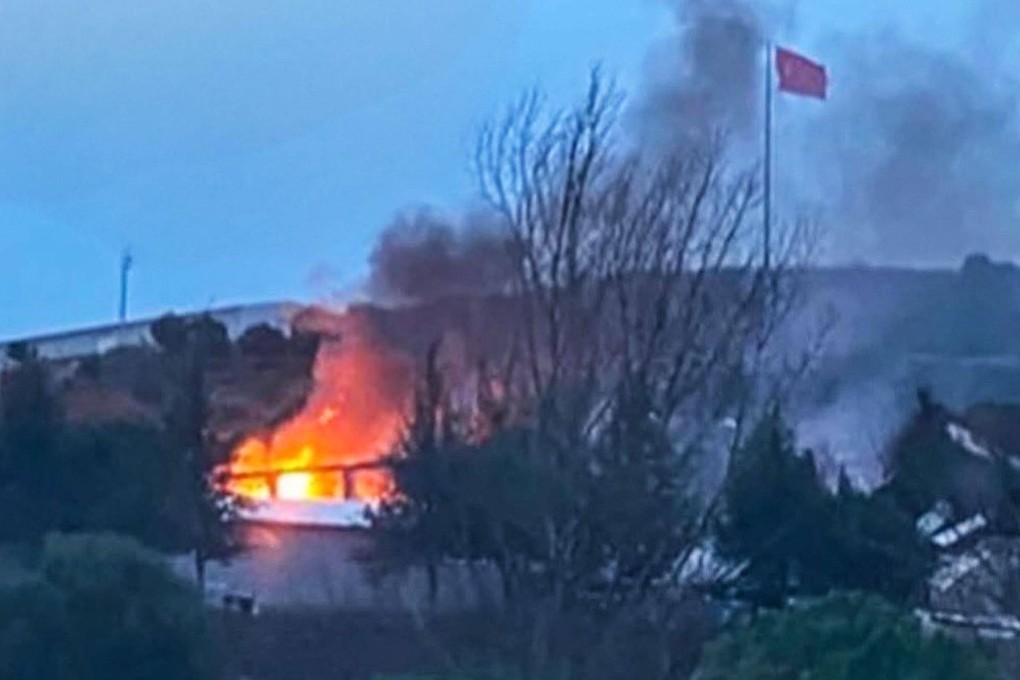 A powerful blast on December 24, 2024, ripped through an explosives plant in northwest Turkey killing several people. Photo:  Demiroren News Agency/AFP