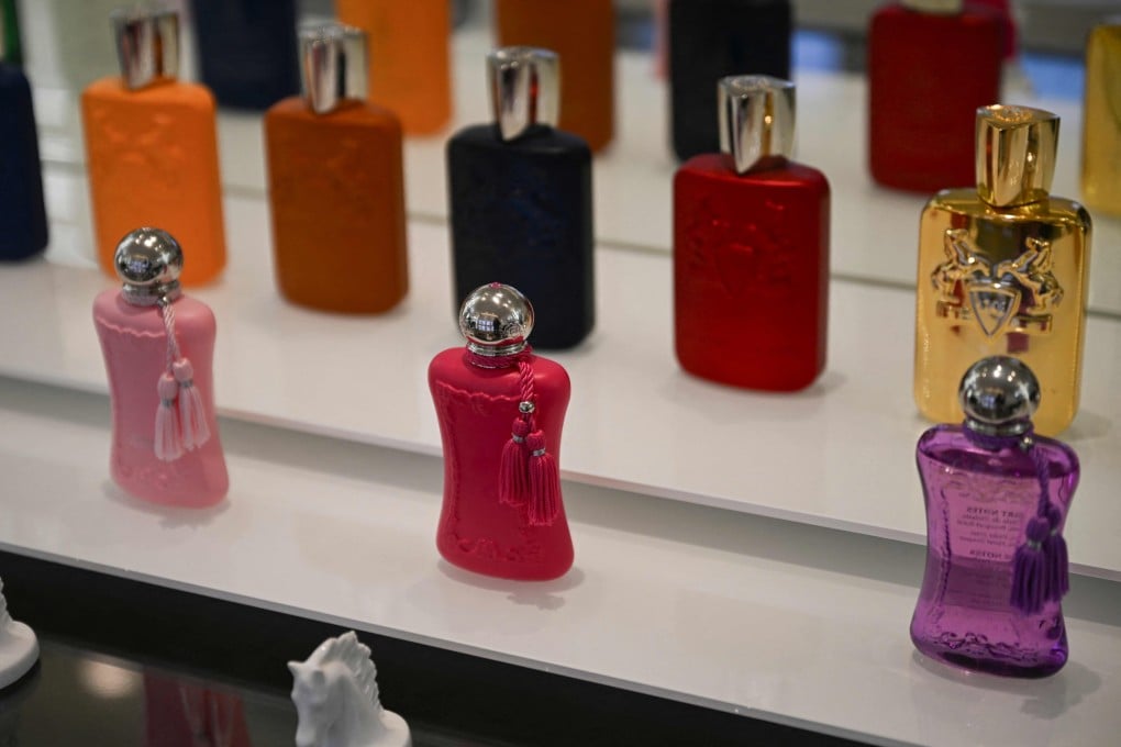 Perfumes from Parfums de Marly, a niche perfume brand, in Paris. Niche perfumes are booming and even more growth is predicted. Photo: AFP