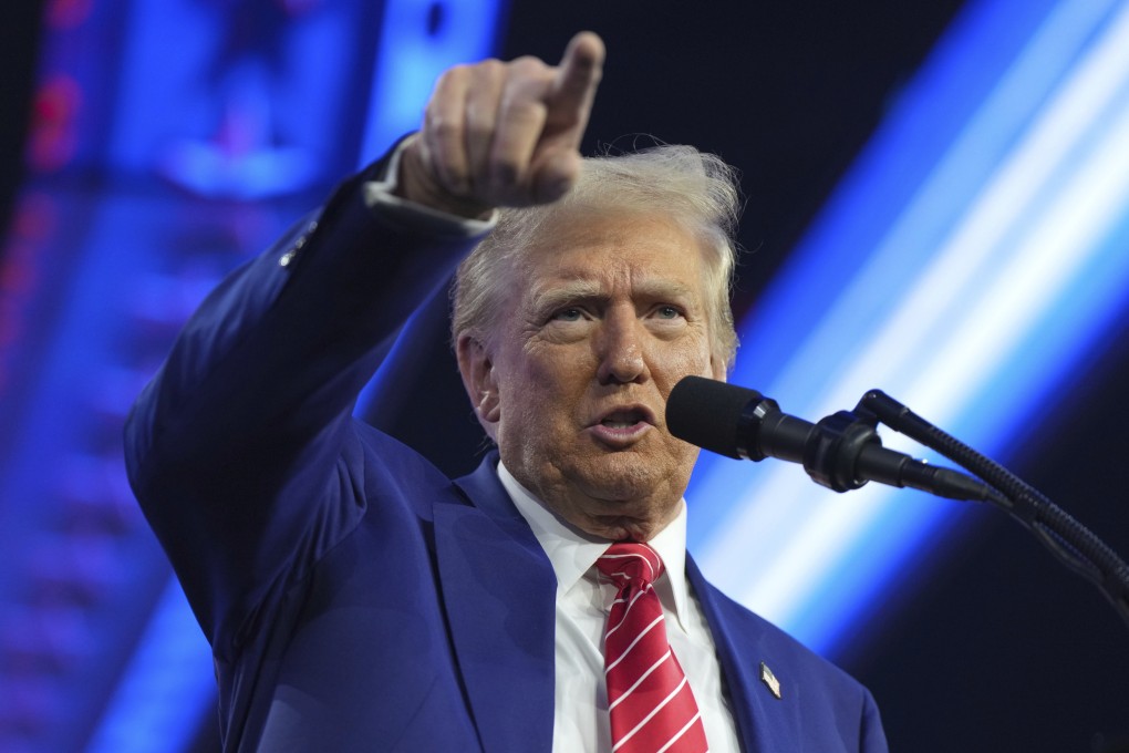 US president-elect Donald Trump speaks at AmericaFest in Phoenix, Arizona, on Sunday. Photo: AP