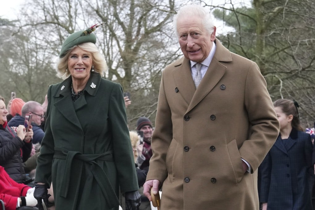 Britain’s King Charles and Queen Camilla arrive for the Christmas day service at St Mary Magdalene Church in Sandringham in Norfolk, England, on Wednesday. Photo: AP