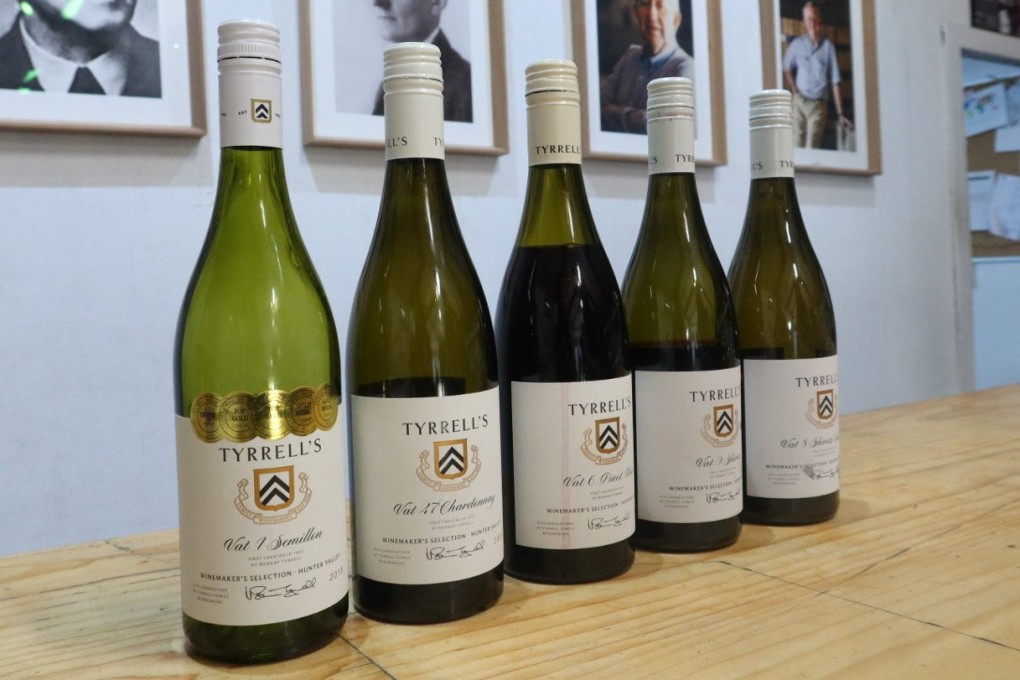 Some of the finest wines from Tyrrell’s, one of Australia’s oldest wineries, in a tasting room at the label’s estate in Hunter Valley. Photo: Charmaine Mok