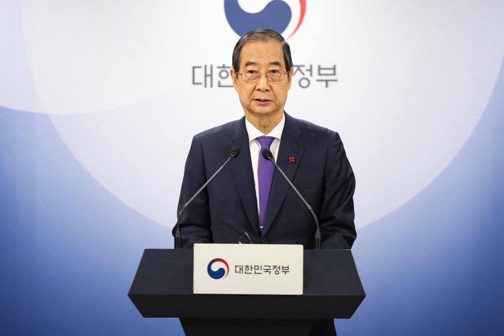 South Korea’s acting president Han Duck-soo. Photo: Yonhap/AFP