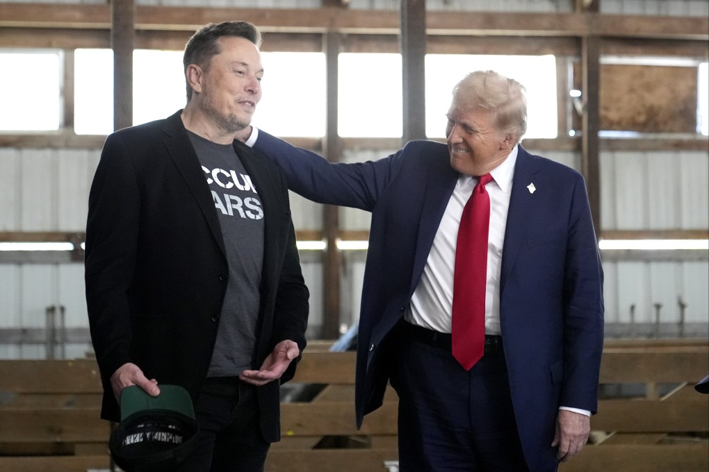 Donald Trump with billionaire Elon Musk (left) in Pennsylvania. Photo: AP