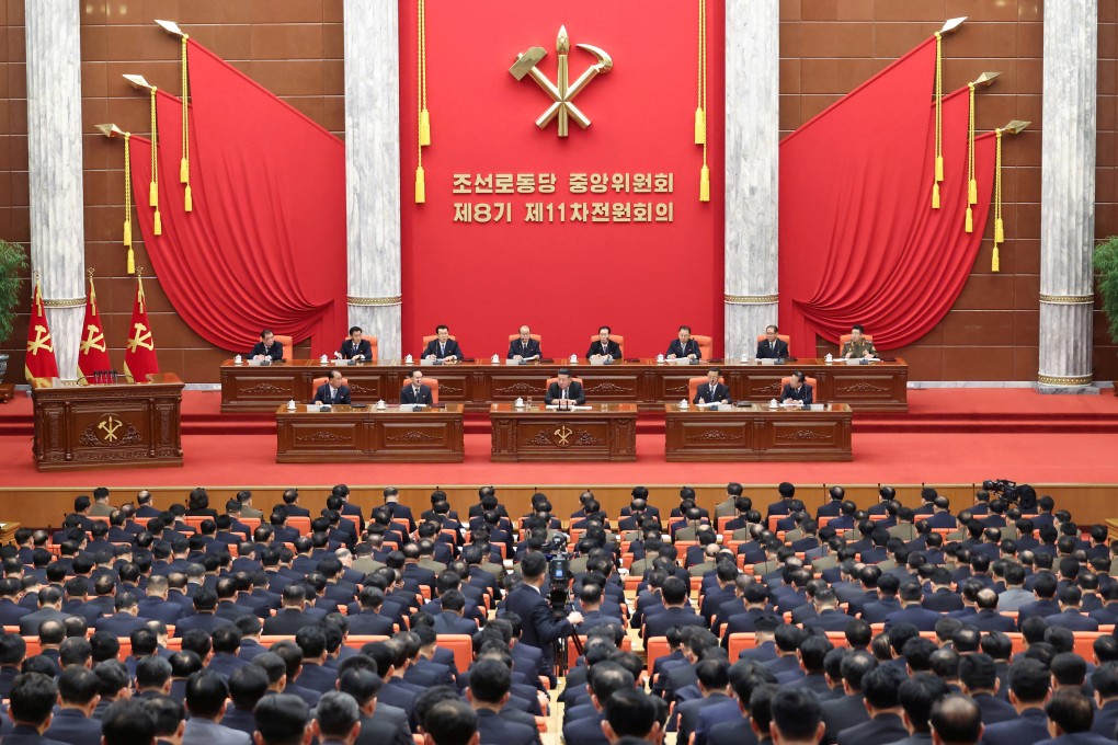 North Korean leader Kim Jong-un chairs a meeting of the country’s ruling party, in Pyongyang, North Korea. Photo: Reuters