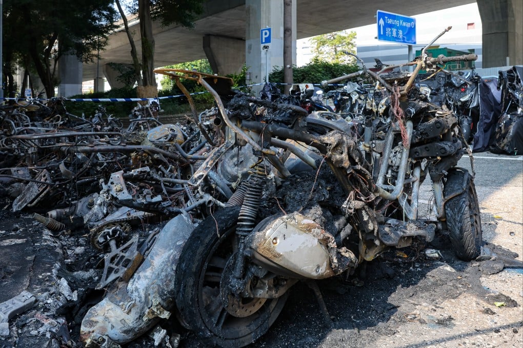 Police were notified of the incident at around 5am on Sunday, with firefighters rushing to the scene and putting out the blaze. Photo: Edmond So