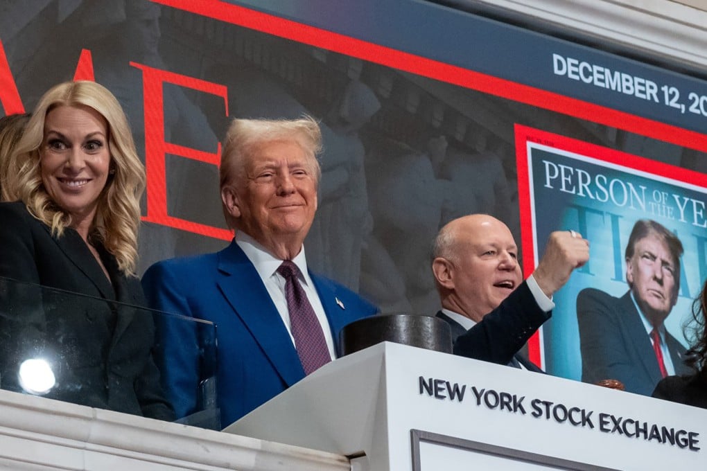 US president-elect Donald Trump rings the opening bell on the trading floor of the New York Stock Exchange on December 12. Photo: Getty Images