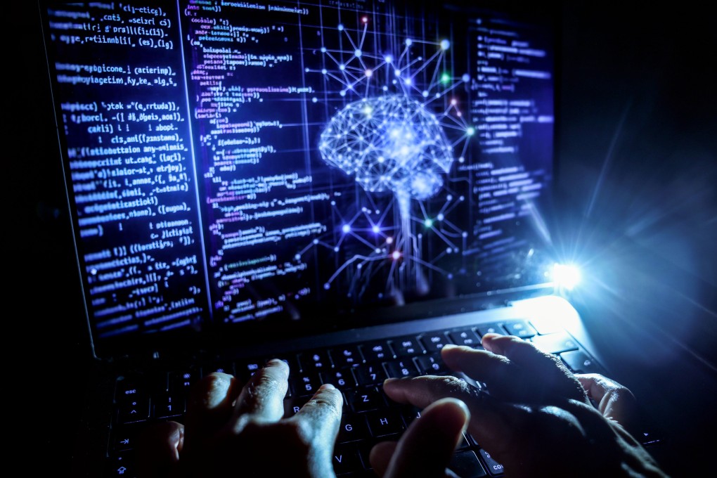 A person works at a computer with an image generated by artificial intelligence on the screen. Photo: dpa