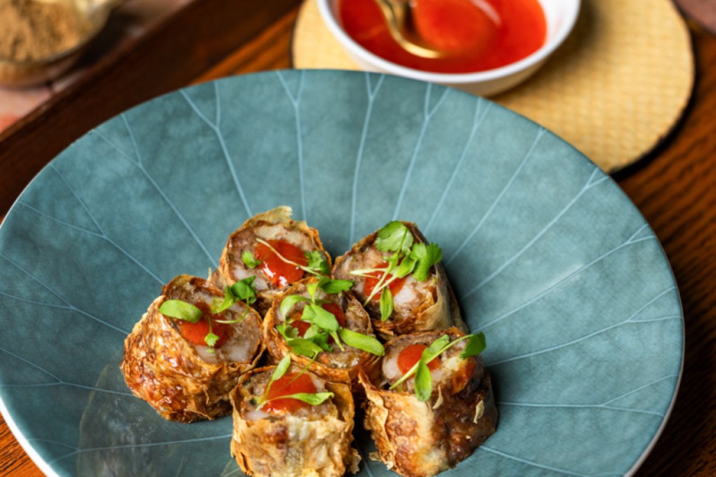 Deep-fried five-spice pork roll from Ming Pavilion at the Island Shangri-La hotel in Admiralty, Hong Kong, one of our pick of the 10 best new restaurants of 2024 in the city. Photo: Ming Pavilion