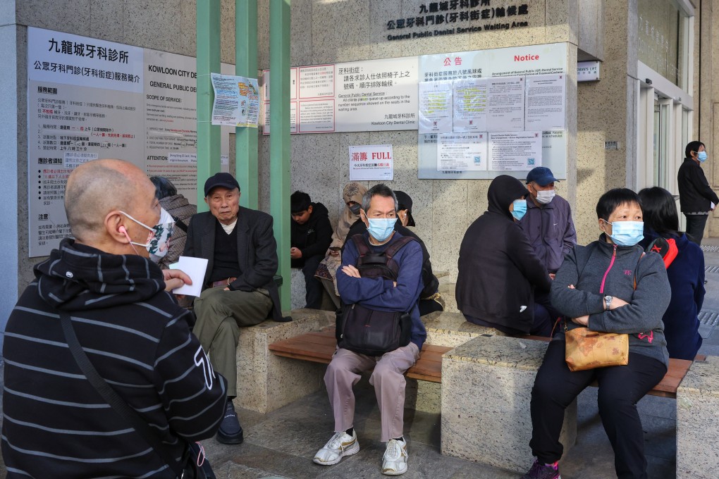 Residents queue outside a public dental clinic at Kowloon City Health Centre in Hung Hom. Photo: Edmond So