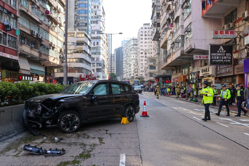 A man died and two others were injured after a car mounted a pavement in Jordan. Photo: Jelly Tse