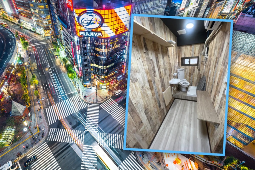 A tiny and afforable flat in Tokyo, which has been likened to a prison cell, has gone viral on mainland social media. Photo: SCMP composite/Shutterstock/QQ.com