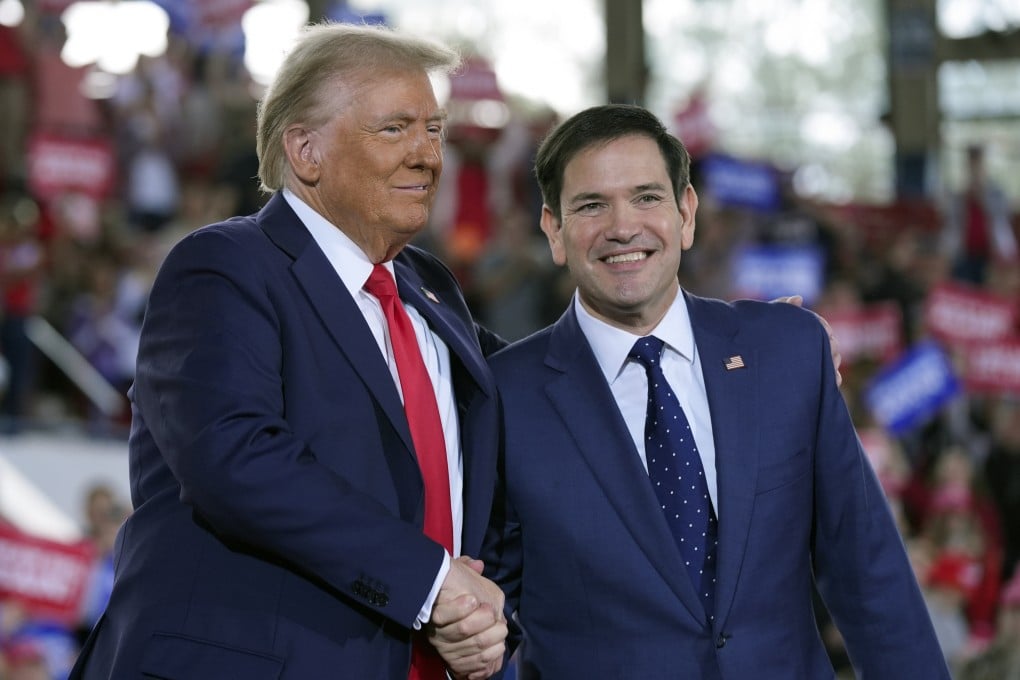 Donald Trump and Marco Rubio share the stage at a campaign rally in Raleigh, North Carolina, on November 4, a day before the former US president won a second term. Photo: AP