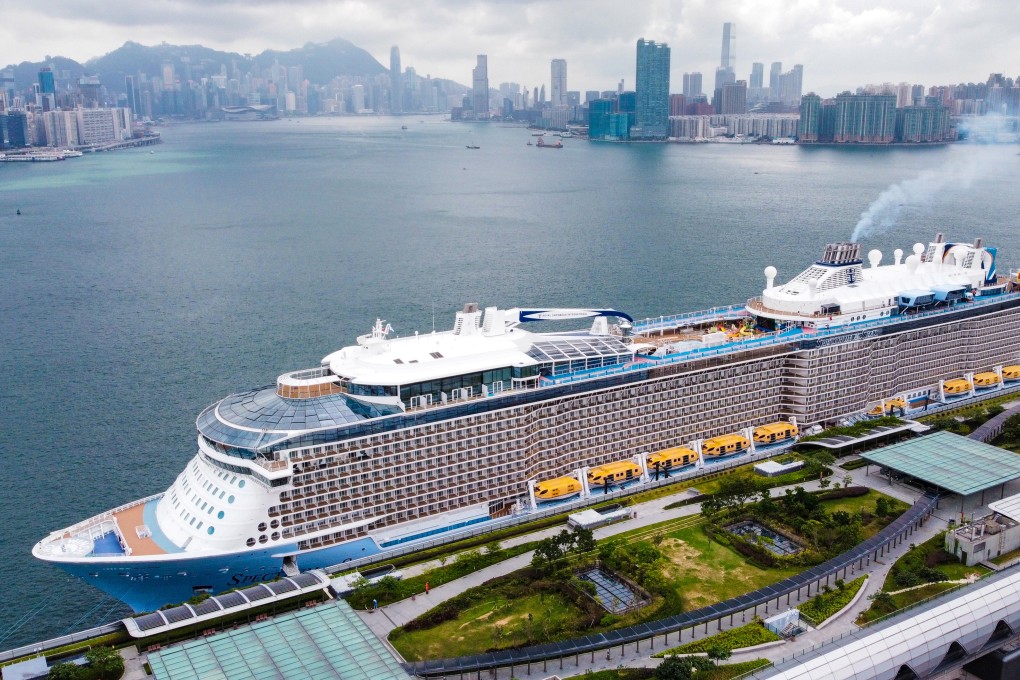 The Royal Caribbean’s Spectrum of the Seas arrives at Kai Tak Cruise Terminal. Photo: Martin Chan