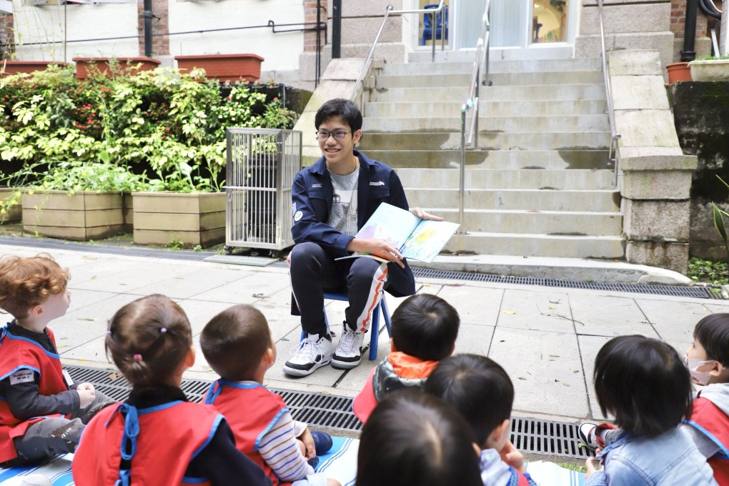 A former student, Kan King-lun, returned to his old kindergarten, Small World, to unveil a special project. Photo: Handout