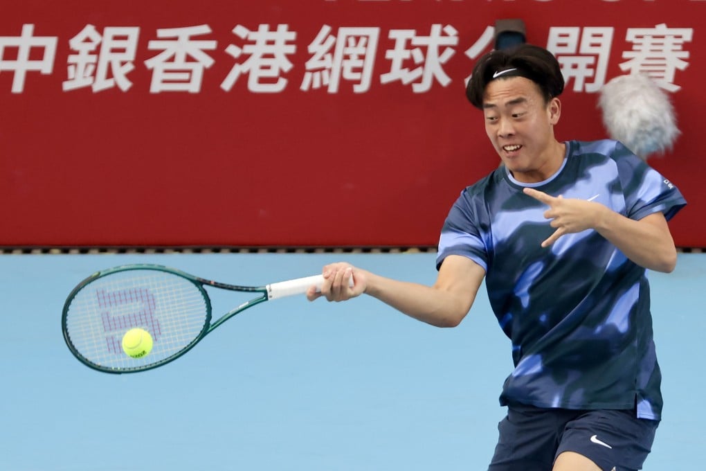 Coleman Wong unfurls a forehand during his Hong Kong Open loss to Jerry Shang Juncheng. Photo: Jonathan Wong