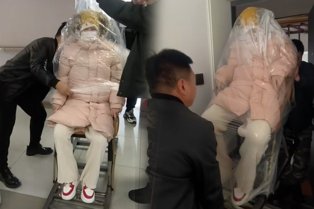 This woman seen wrapped in a big plastic bag post-childbirth is part of Chinese postpartum health practices for mother’s safety. Photo: SCMP composite/Douyin