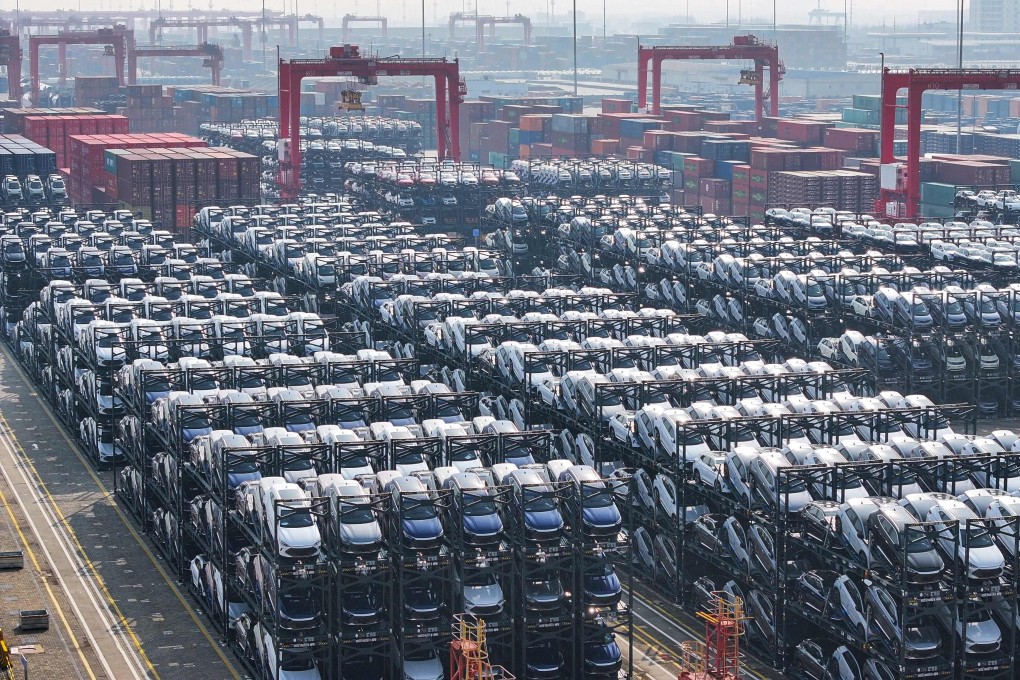 BYD’s electric cars awaiting loading onto a ship for exports at Taicang Port in Suzhou on February 8, 2024. Photo: AFP