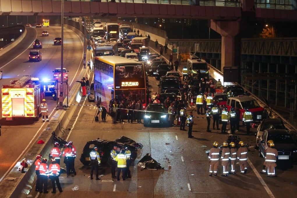 A Hong Kong taxi driver has been arrested after his vehicle collided with another car. Photo: Handout