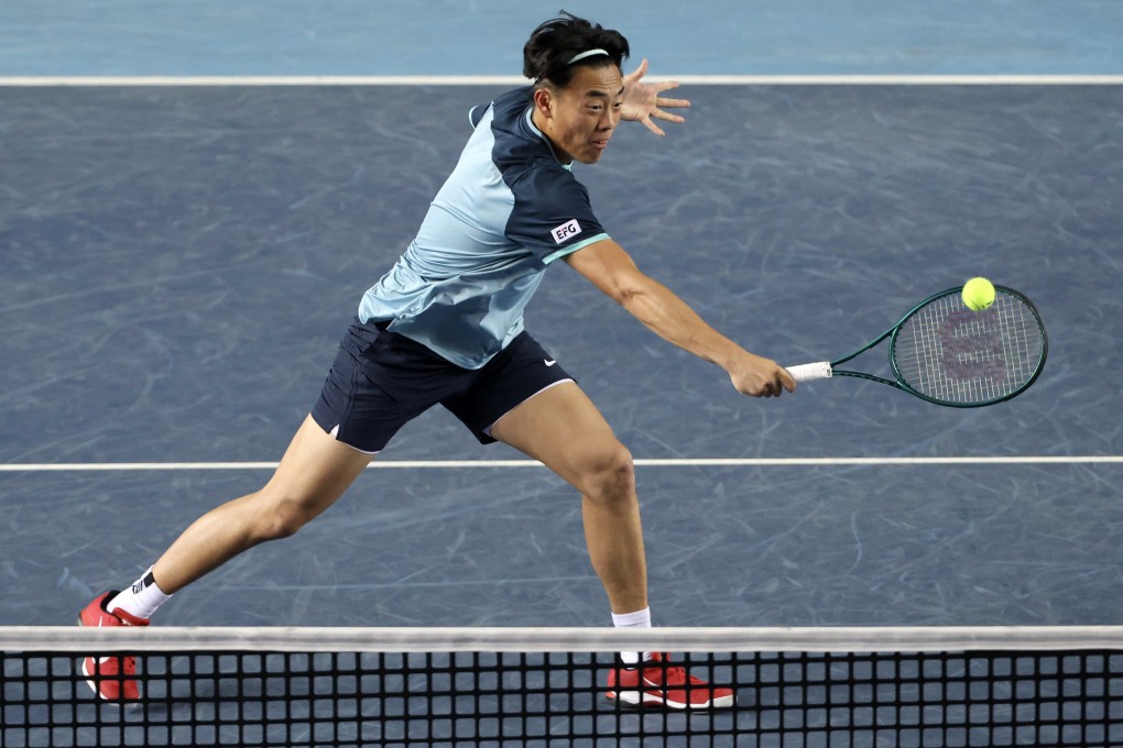 Coleman Wong in men’s doubles action at the Bank of China Hong Kong Tennis Open. Photo: Jonathan Wong