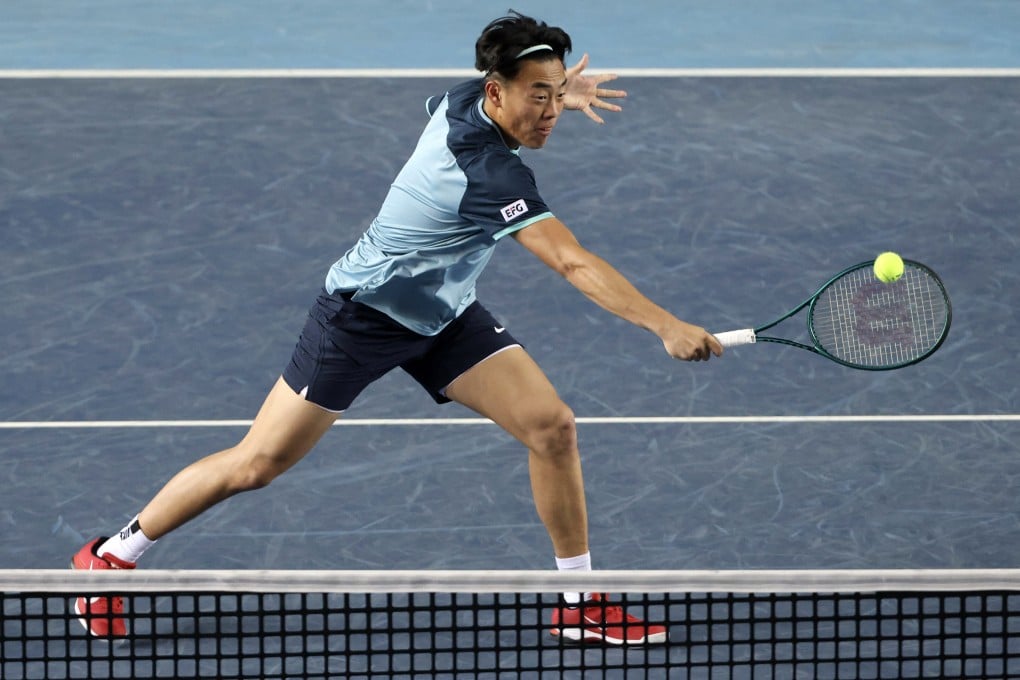 Coleman Wong in men’s doubles action at the Bank of China Hong Kong Tennis Open. Photo: Jonathan Wong