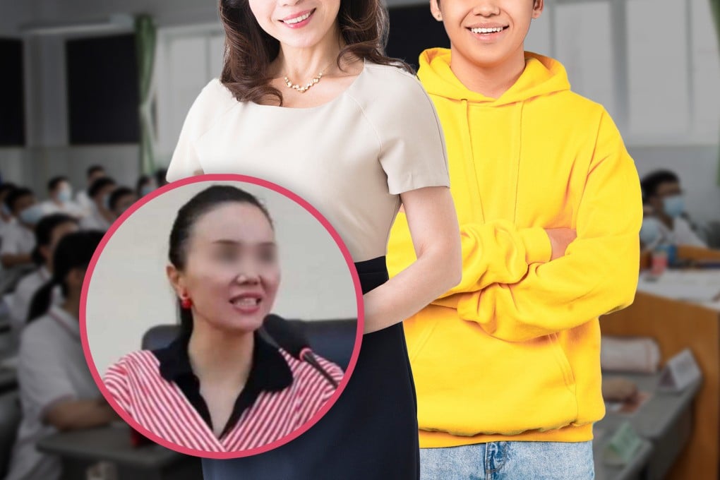 A school vice-principal in China has sparked public outrage after her extramarital affair with a former pupil 10 years her junior was exposed online. Photo: SCMP composite/Shutterstock/Weibo