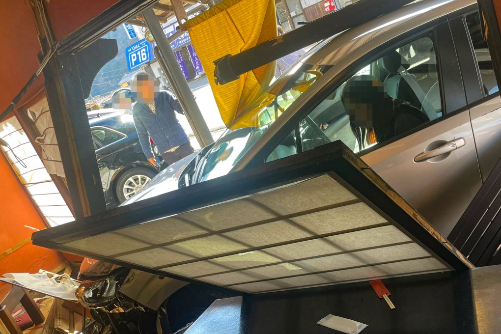 The Hong Kong woman driving the car told local police that she had “mistakenly stepped on the accelerator instead of the brake”, according to Japanese media. Photo: X/ かんさつおもしろせいぶつ