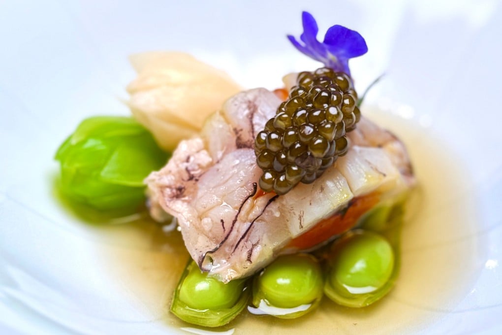 Drunken Thai mantis shrimp seasoned with zaolu, a sauce extracted from aged distilled grains and seasoned with spices, at Ping Jiang Song in Suzhou, China. Photo: Evelyn Chen