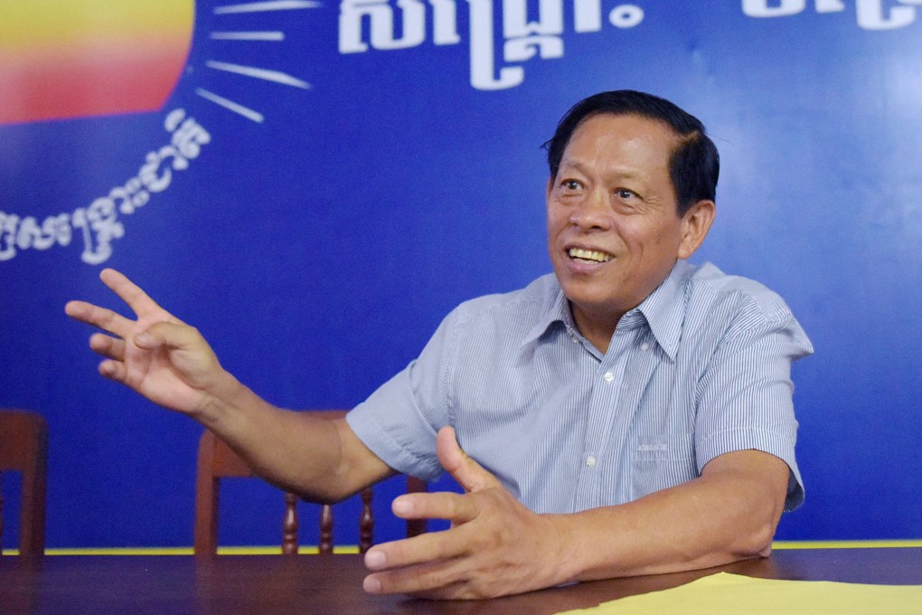 Lim Kimya of the Cambodia National Rescue Party speaks during an interview in 2017. Photo: AFP