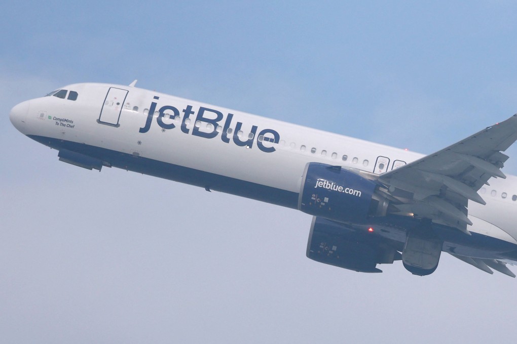 A JetBlue passenger caused chaos at Boston Logan Airport by opening an emergency exit door. Photo: AFP