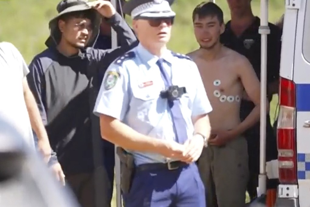 Hadi Nazari, seen without a shirt, was missing for two weeks before he was rescued by a group of hikers. Photo: ABC via AP