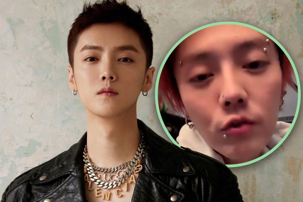 Chinese pop idol Lu Han has been banned from social media for swearing and giving the middle finger whilst drunk during a live-streaming session. Photo: SCMP composite/Weibo