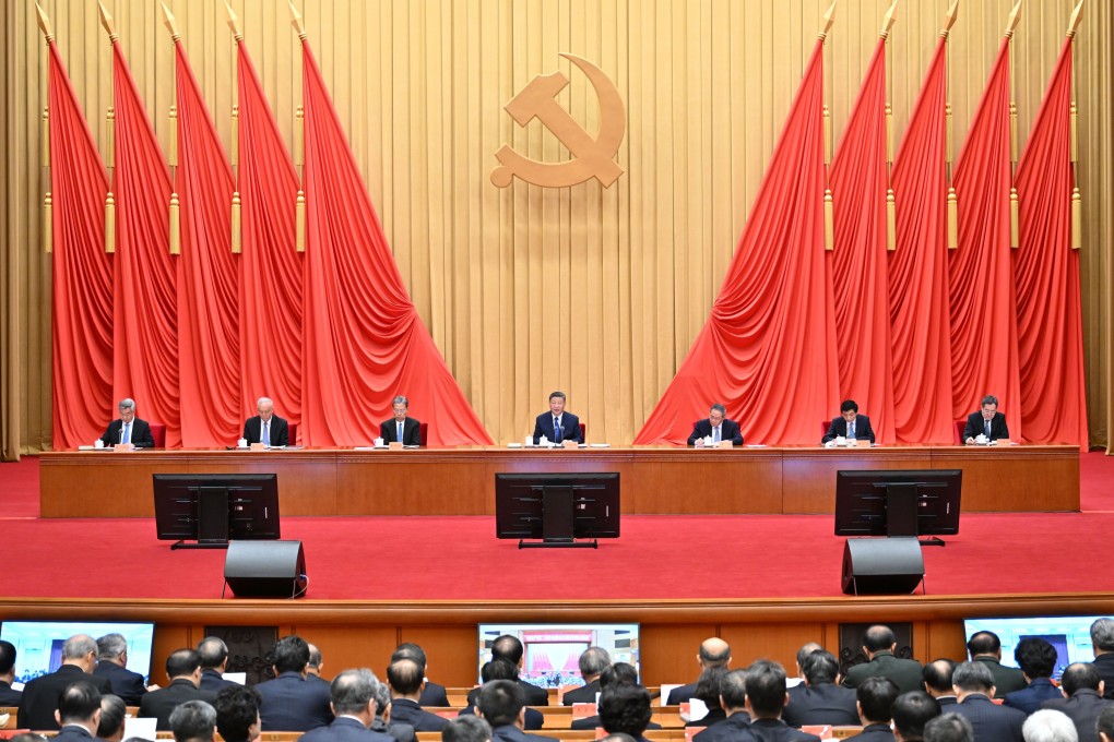 President Xi Jinping addresses the plenary session of the Central Commission for Discipline Inspection in Beijing on Monday. He warned of “catastrophic” risks for China in case of any let-up in the corruption crackdown. Photo: EPA-EFE