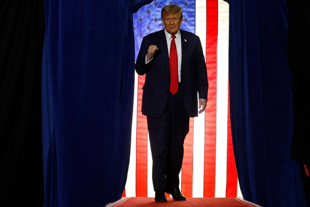 Donald Trump takes the stage during a campaign rally in Manchester, New Hampshire in January 2024. Photo: AFP
