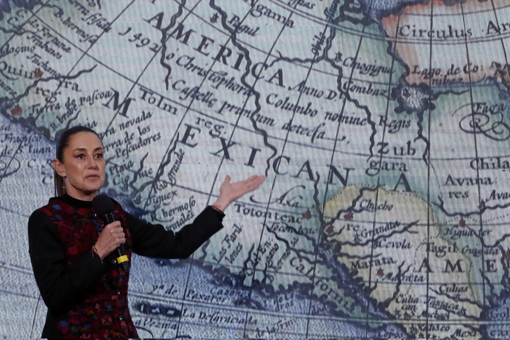 Mexican President Claudia Sheinbaum speaks during a press conference at the National Palace in Mexico City on Wednesday. Photo: EPA-EFE