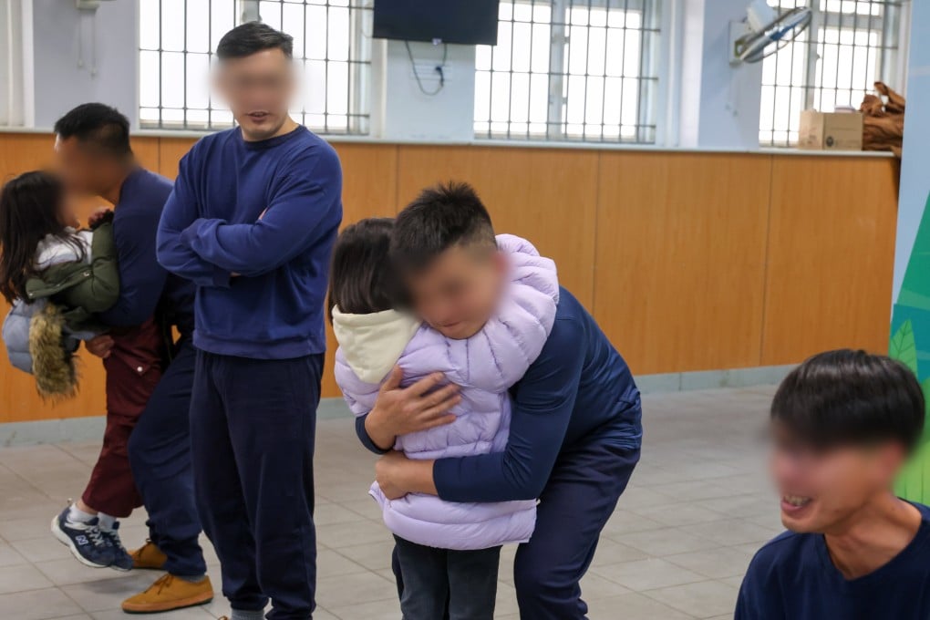 Incarcerated fathers interact with their children at the parent-child centre in Stanley Prison. Photo: Dickson Lee