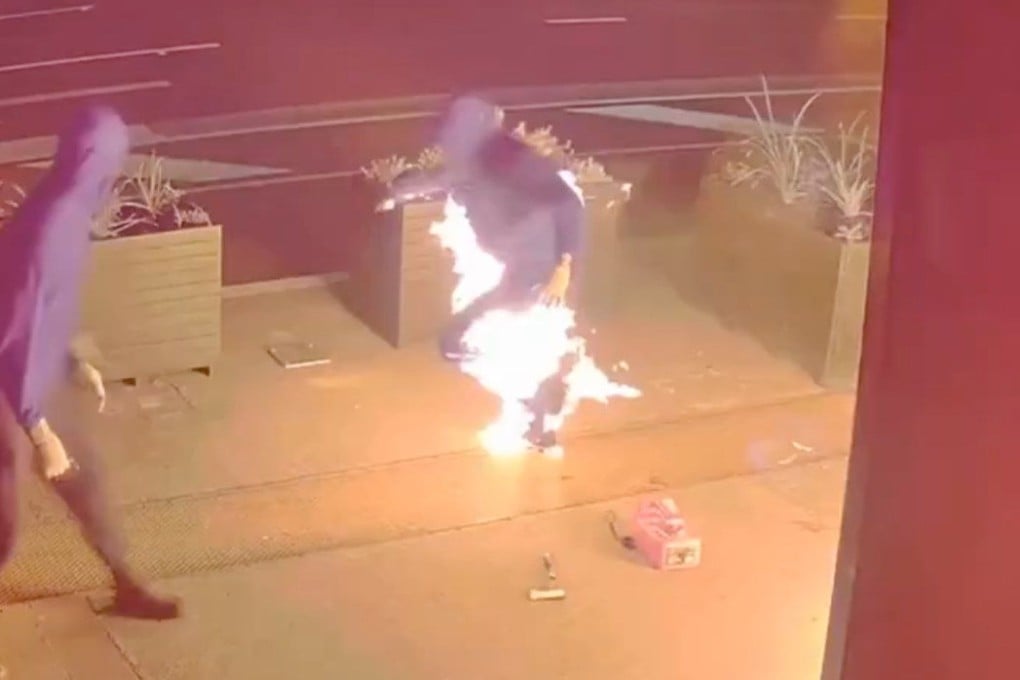 Australian police have released CCTV video of a bungling arsonist who set their own trousers alight and had to hot-foot it from the scene without them. Photo: Victoria Police