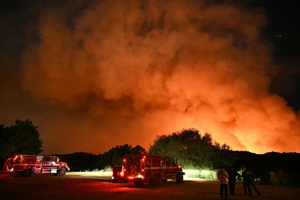 Smoke and flames from the Palisades fire burn in Los Angeles on January 10. Photo: AFP