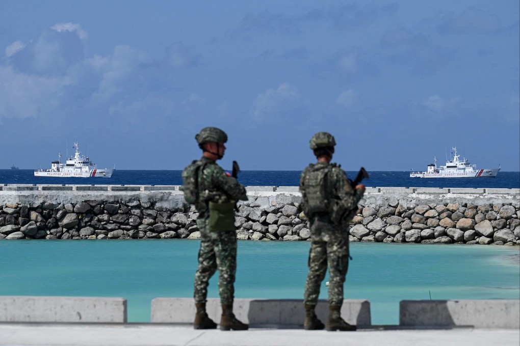 Philippine soldiers stationed on Thitu Island. Photo: AFP