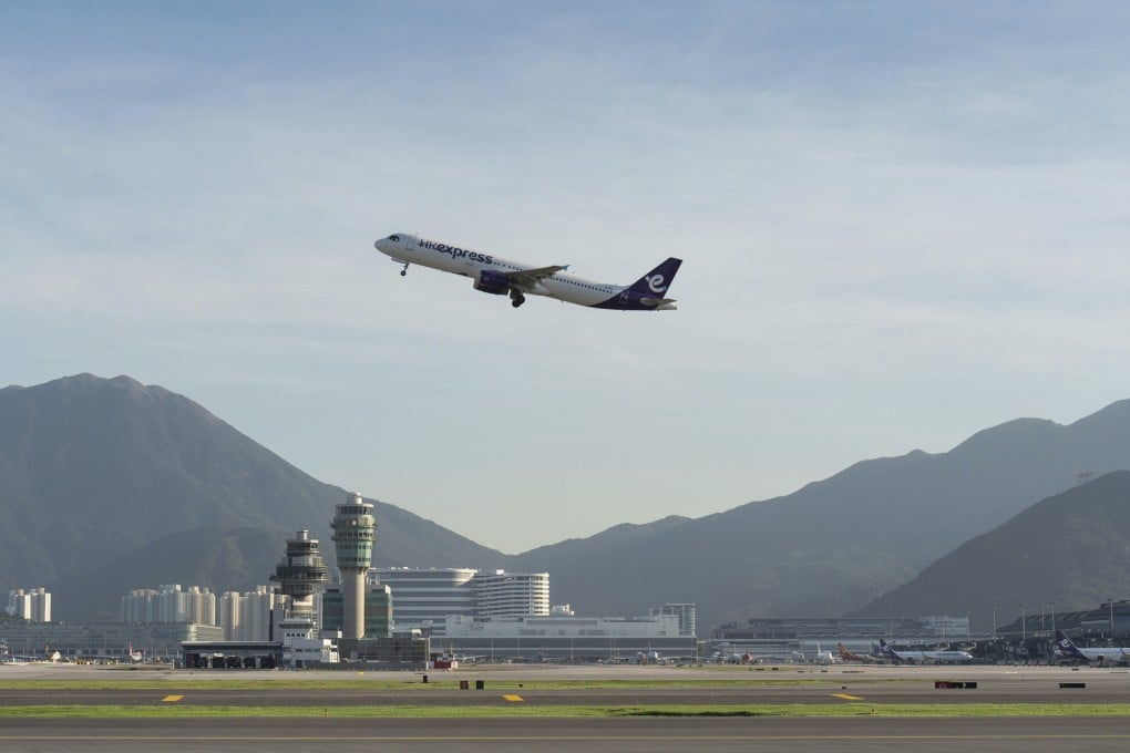 An aircraft operated by HK Express taking off from Hong Kong International Airport. Photo: AP