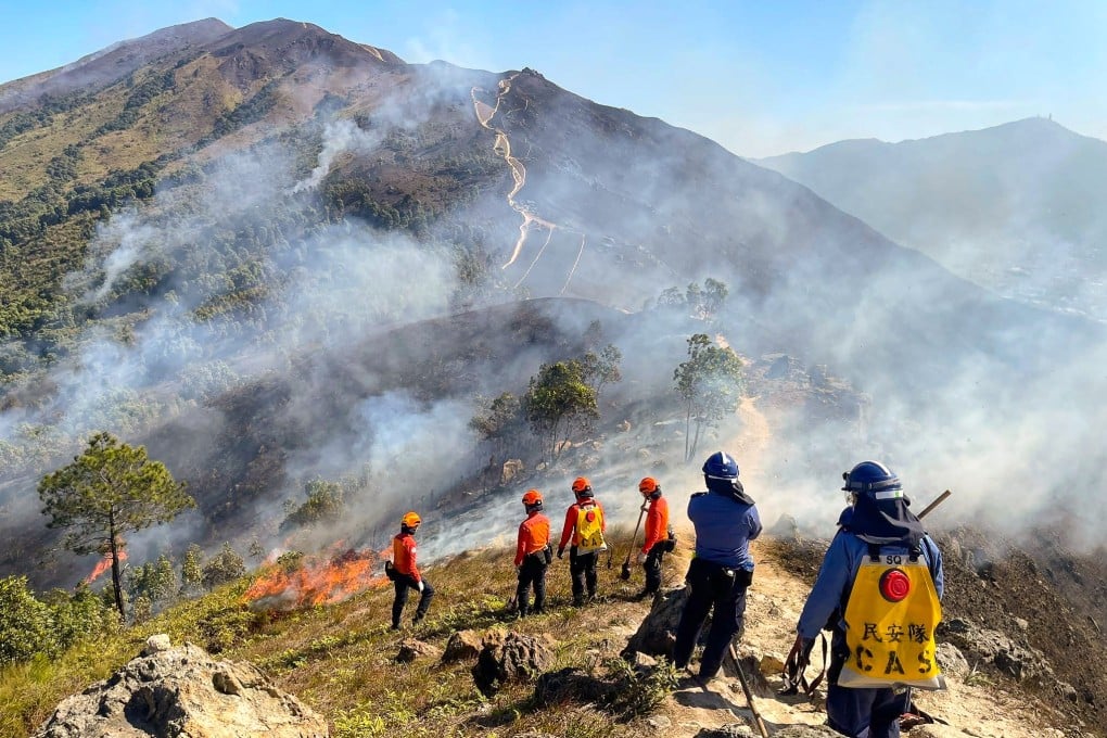 At its most intense, the fire line stretched 500 metres, according to local media reports. Facebook/CAS