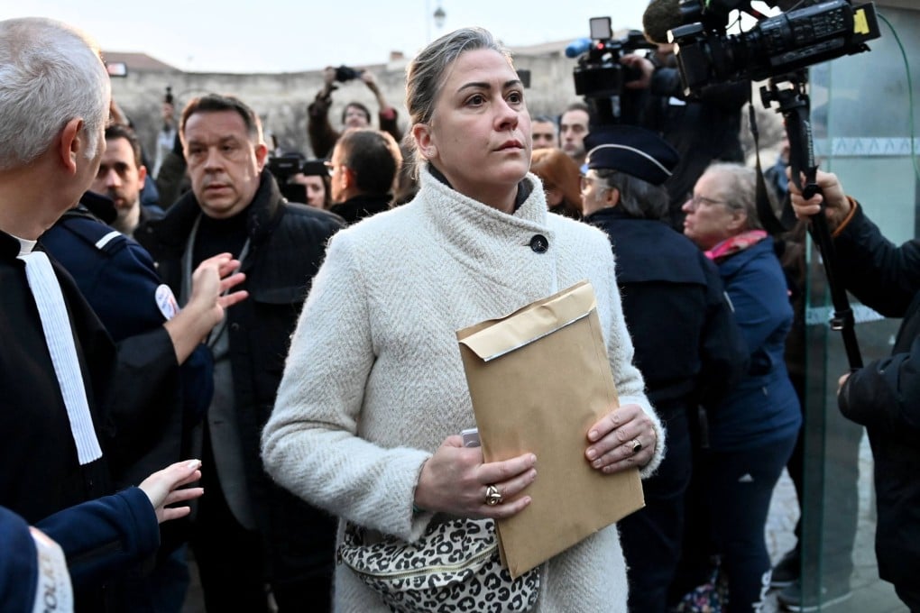 Caroline Darian (centre) arrives at the courthouse in Avignon in December. Photo: AFP