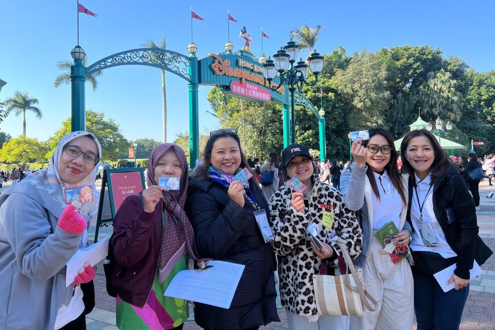 The Li Ka Shing Foundation has sponsored 4,200 foreign domestic workers to visit Hong Kong Disneyland in appreciation of their contributions to local families. Photo: Handout