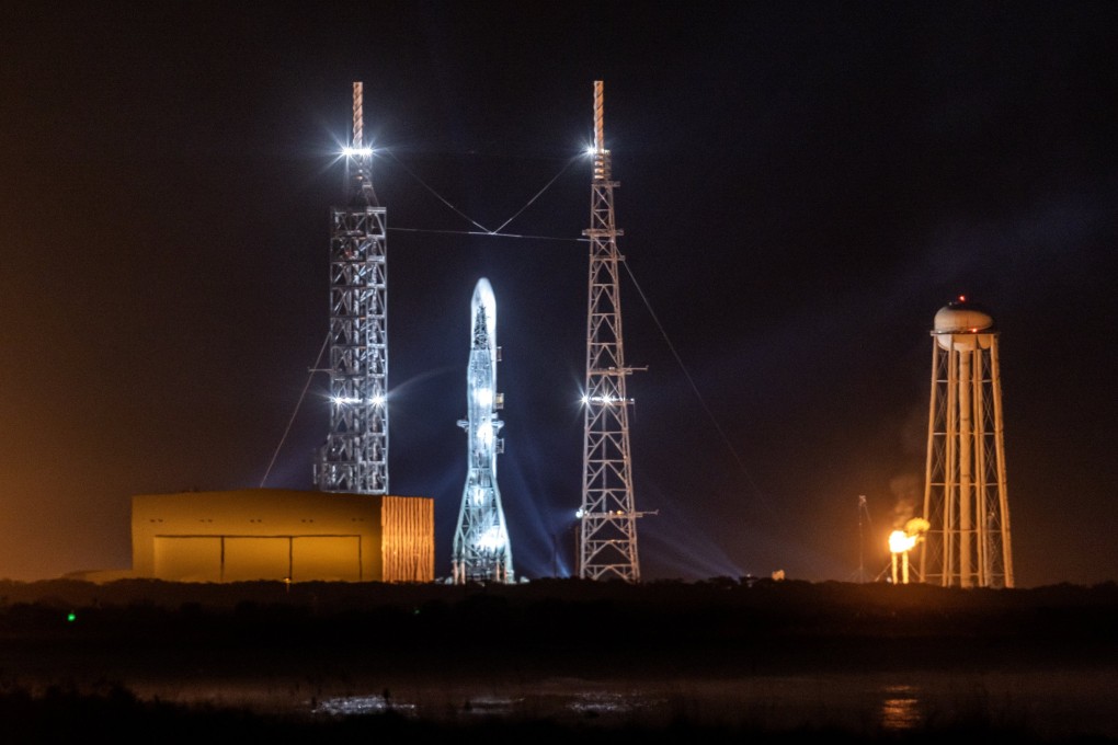 Blue Origin’s New Glenn rocket is docked during preparations for lift-off at Cape Canaveral Space Force Station, Florida, on January 13, 2025. Photo: EPA-EFE